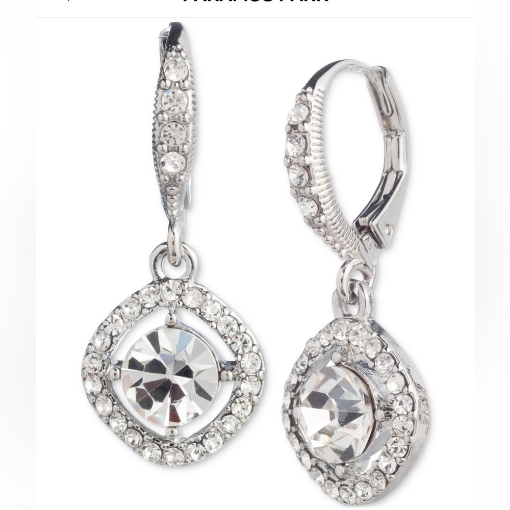 Givenchy Silver-Tone Cubic Zirconia Orbital Drop Earrings; orig.$42